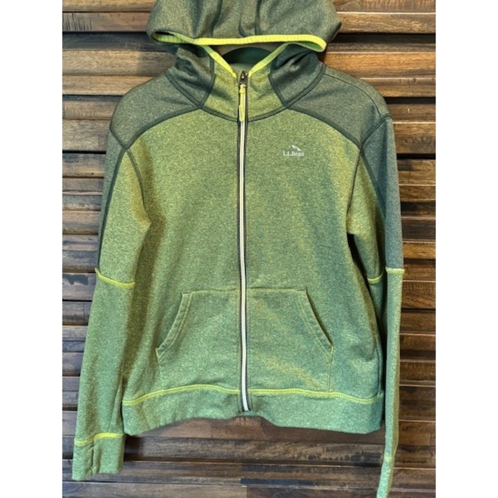 LL Bean Kids Full Zip Up Hoodie Green‎ Activewear L 14 16 Athletic